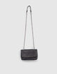 Girls’ black embossed python-look bag-1