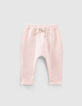 Baby’s light pink organic sweatshirt fabric trousers-1