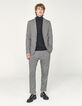 Men’s charcoal semi-plain tweed suit jacket-6