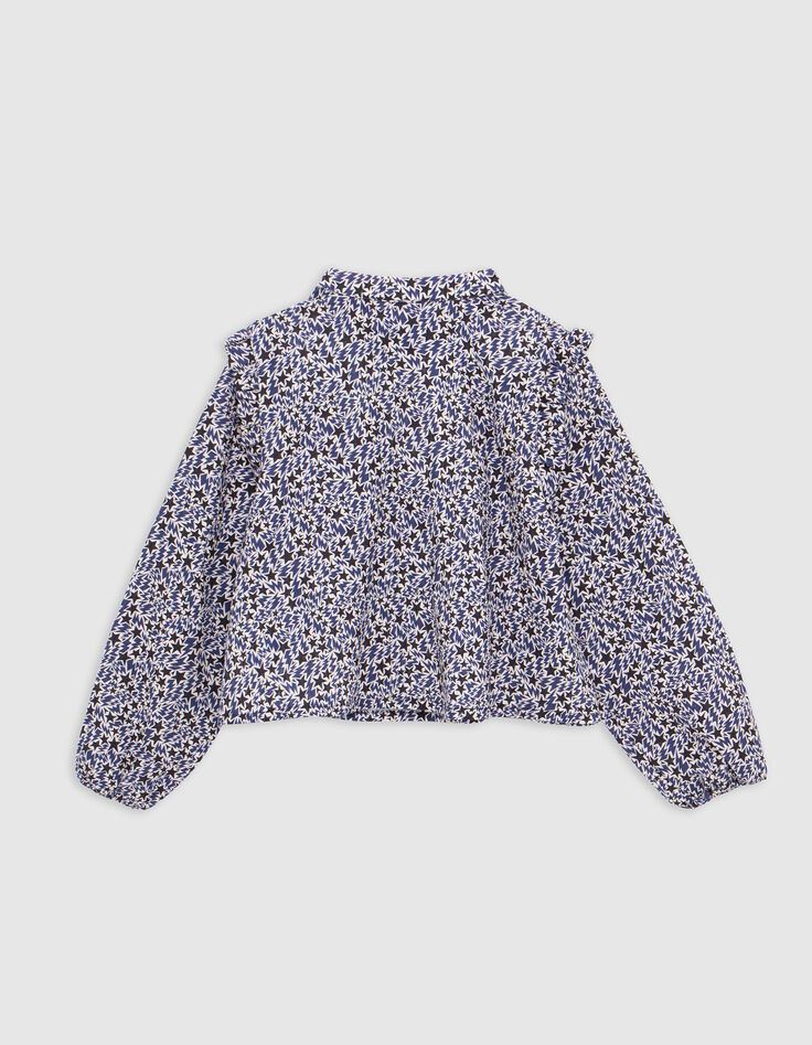 Ecru blouse biokatoen print sterren-bliksem meisjes-5