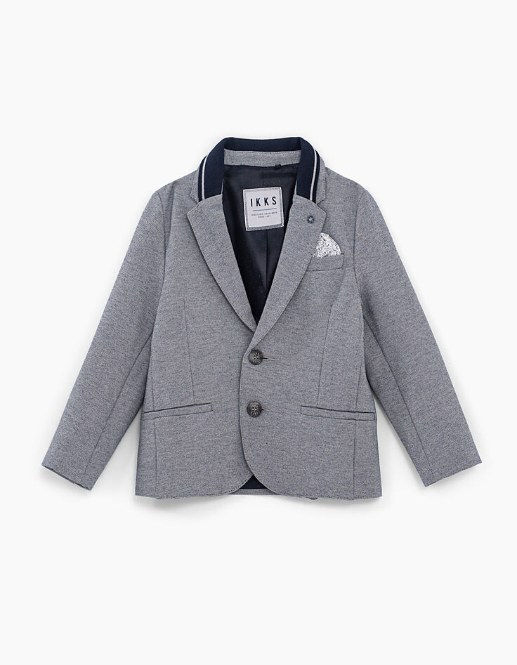 Boys’ navy semi-plain suit jacket -1