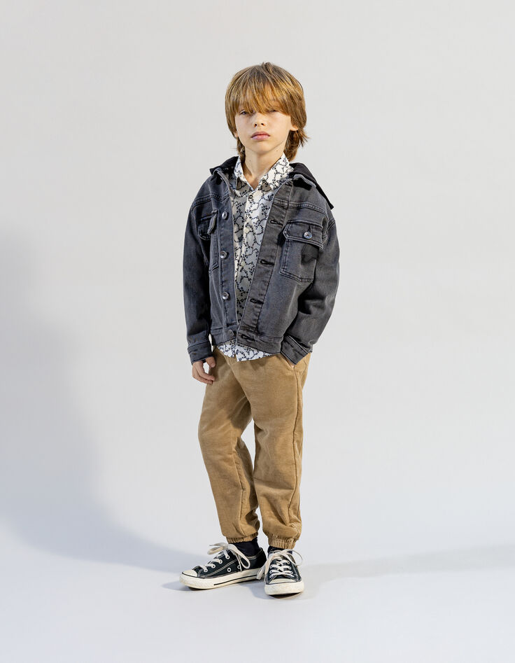 Ecru shirt LENZING™ ECOVERO™ doodshoofden jongen-2