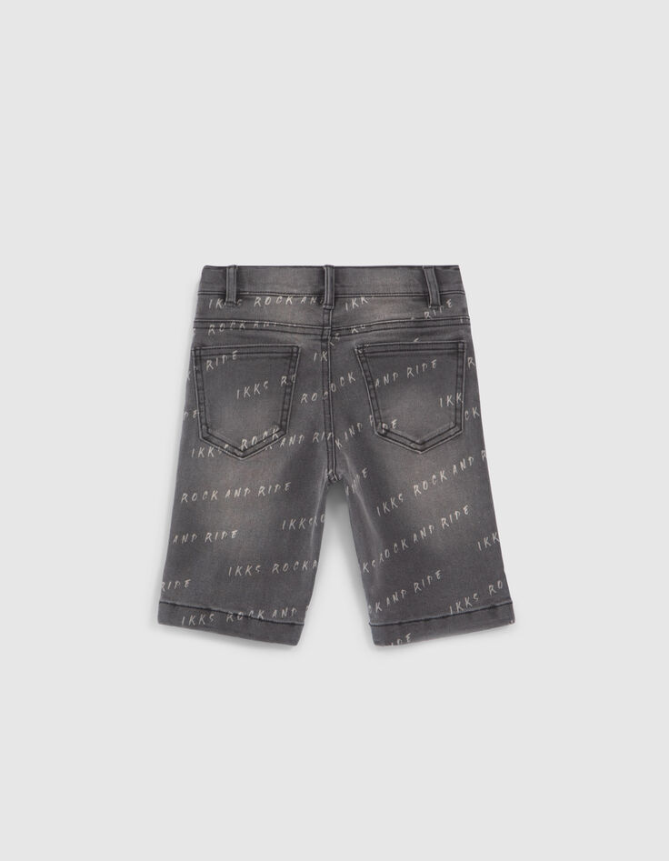 Boys’ grey denim Bermuda shorts-2