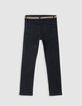 Boy's black SLIM jeans with removable braided waistband-5