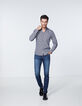 Camisa SLIM azul con motivo floral Hombre-5