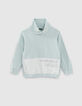 Watergroene sweater nylon geruite zak jongens-1