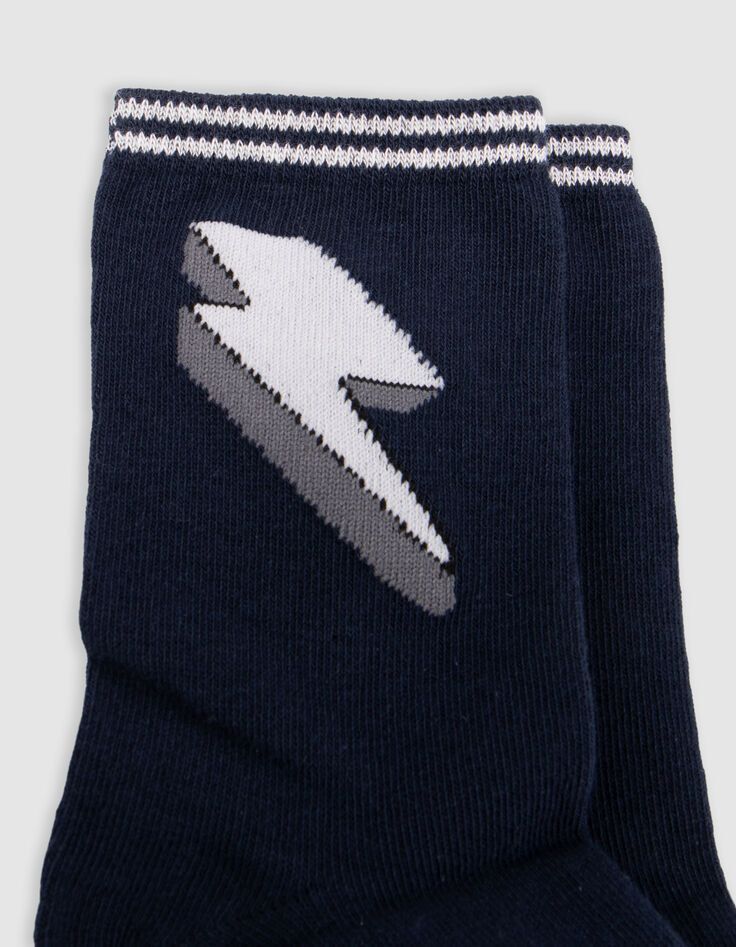 Boys' blue, grey and navy socks-5