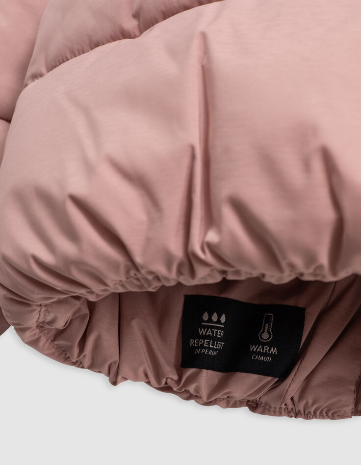 Rosa 2-in-1-Daunenjacke für Mädchen mit Sherpa-Weste-6