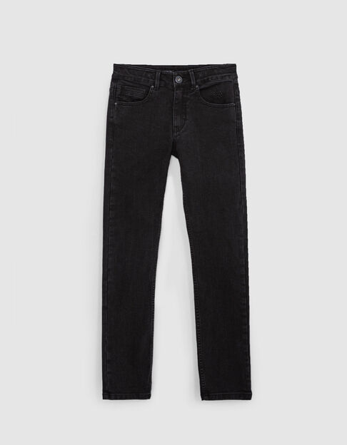 SLIM Schwarze Jeans mit Pyramidenprägung Jungen Tasche - IKKS