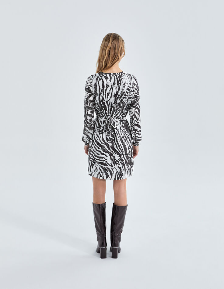 Pure Edition-Ecru jurk zebraprint Dames-2