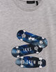 Boy's grey organic cotton T-shirt with skateboard badges-3