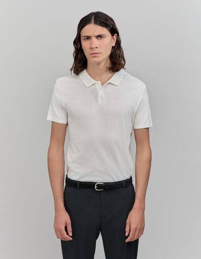 Men’s off-white cotton modal polo shirt - IKKS