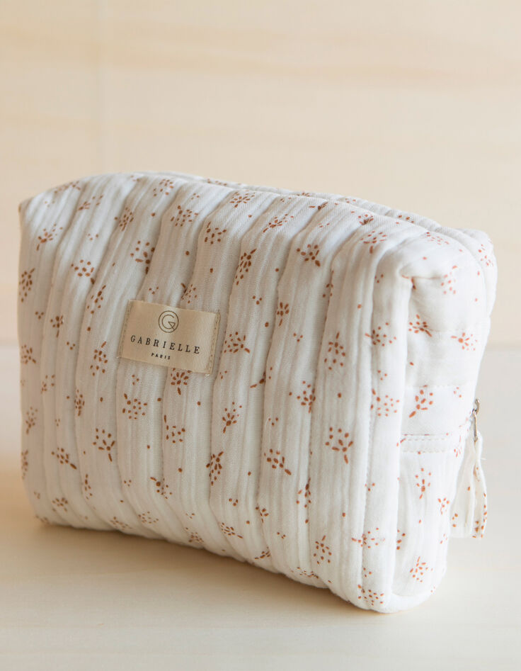 Trousse de toilette miel gaze coton bio GABRIELLE PARIS-1