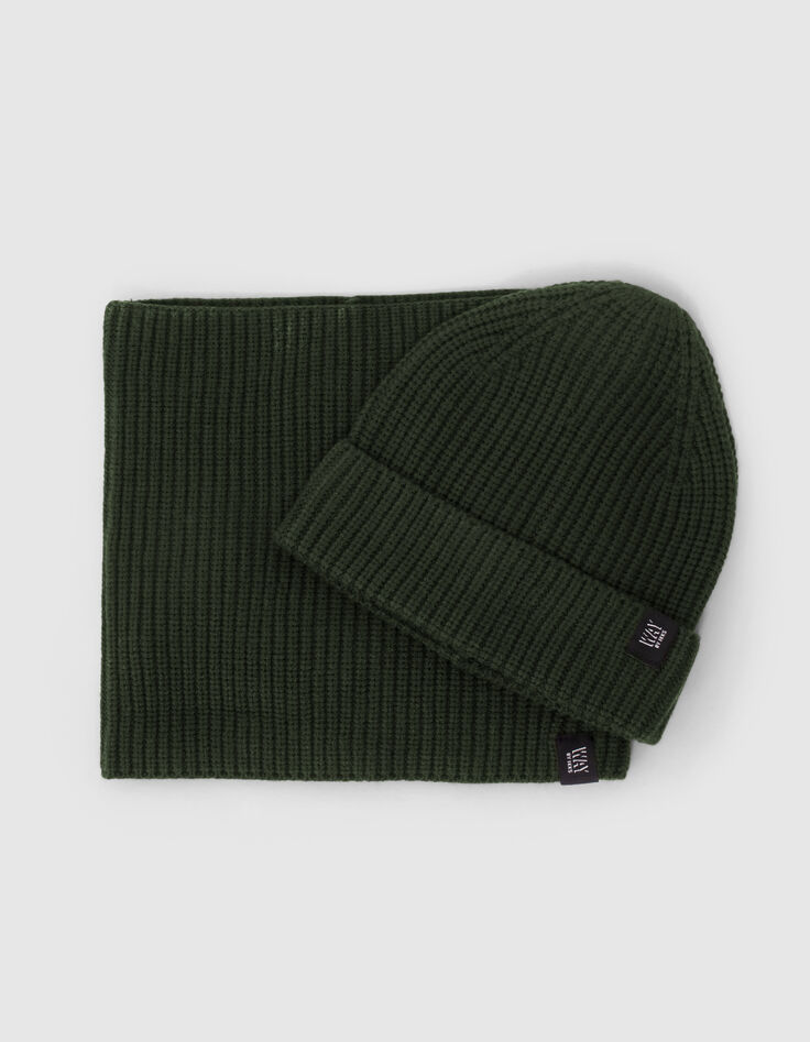 Boys’ bronze rib knit beanie -4