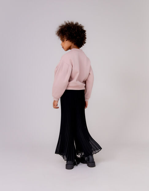 Black pleated wide-leg pants for girls - IKKS