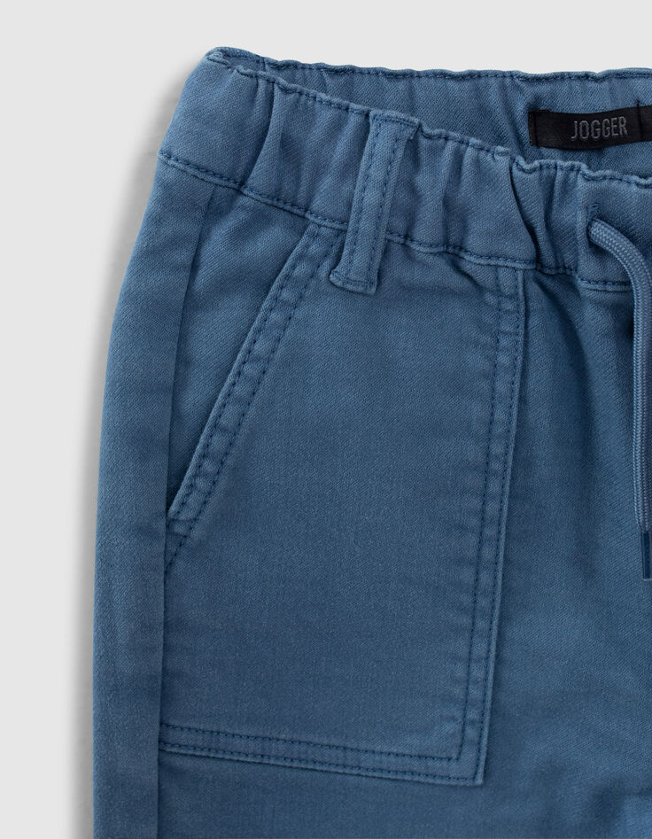 Boys’ dark blue knitlook tapered jogger jeans-5