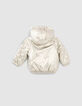 Baby girls’ champagne fur-lined padded jacket-3