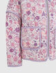 Girls’ off-white jacket with violet flower print-8