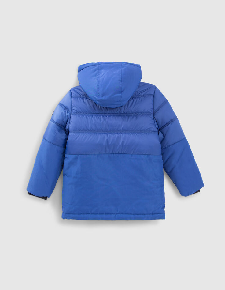 Parka azul eléctrico con detalles acolchados niño-3