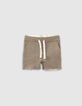 Baby boy’s khaki tie-dye reversible shorts-2