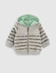 Baby boys’ green and grey reversible cardigan-2