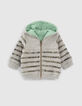 Wendesweatjacke in Grau und Grün für Babyjungen -2