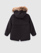 Girls’ 2-in-1 black glittery parka and quilted jacket-4