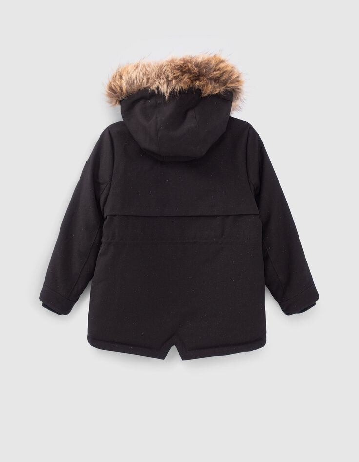 Parka 2-en-1 noire pailletée et veste matelassée fille-4