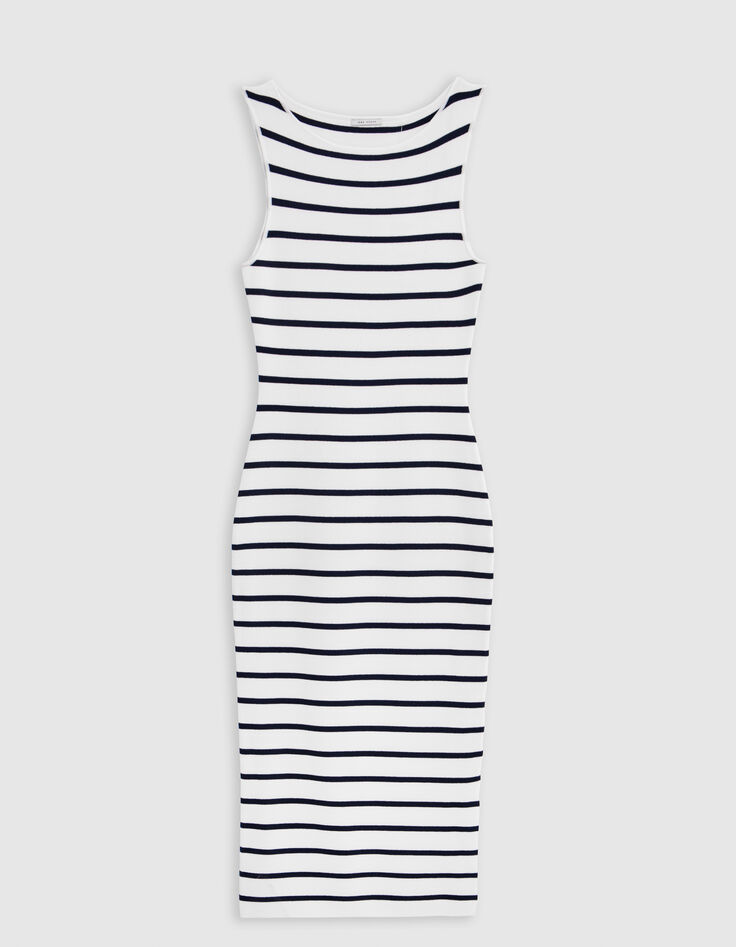 Robe longue marinière sans manches femme-6