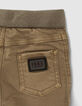 Baby boys’ brown elasticated waist jeans-6