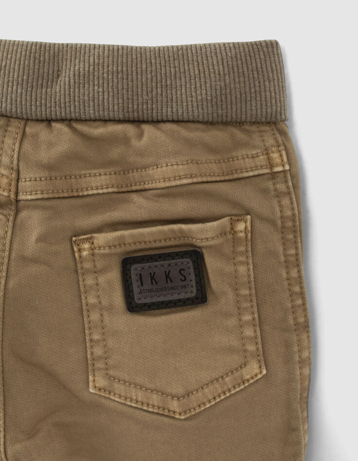 Baby boys’ brown elasticated waist jeans-6