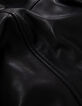 Women's black leather herringbone biker jacket with studs-9