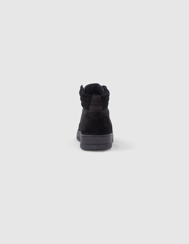 Sneakers noires montantes en cuir et cuir velours Homme-3