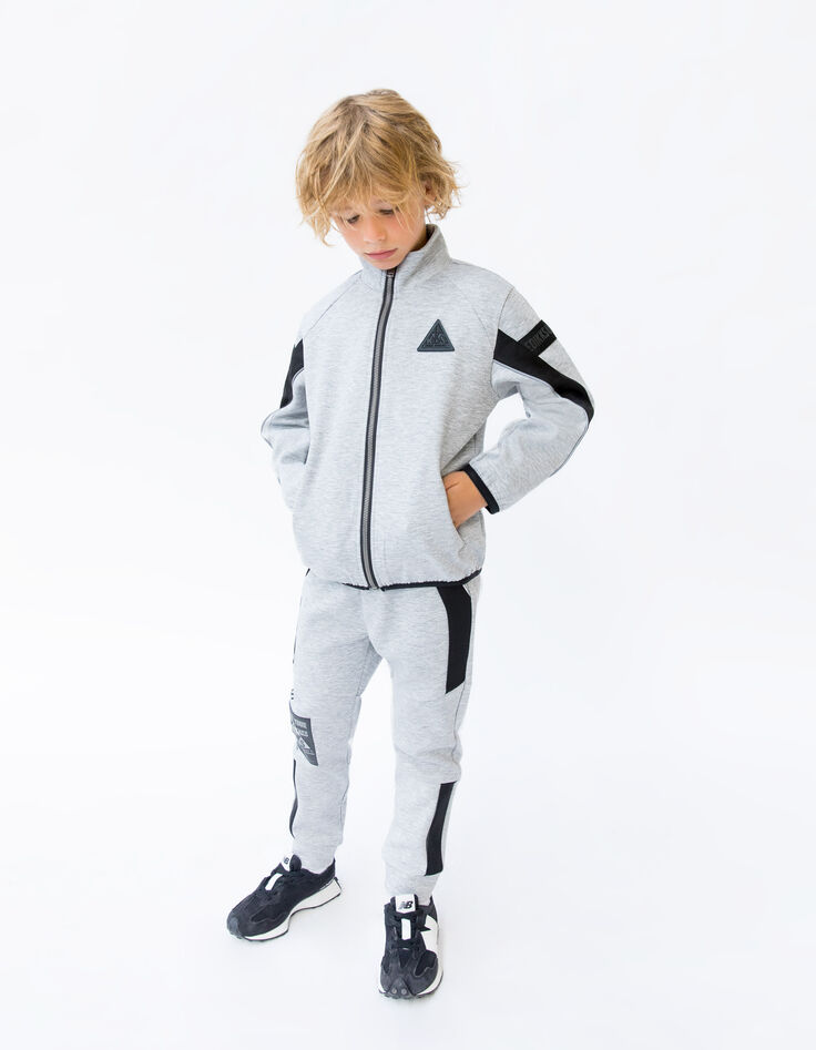 Boys’ grey cardigan with black and reflective details-8