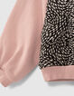 Roze sweater met grafische print meisjes-6