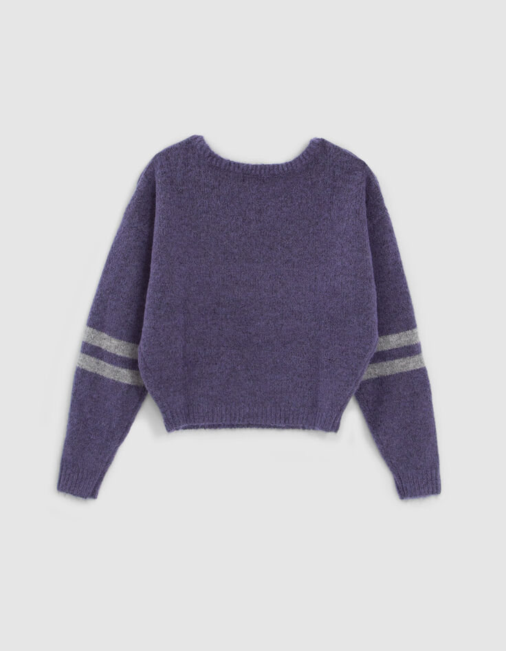 Girls’ purple knit cropped sweater-4