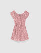 Oudroze korte jumpsuit Ecovero® batikprint meisjes-1