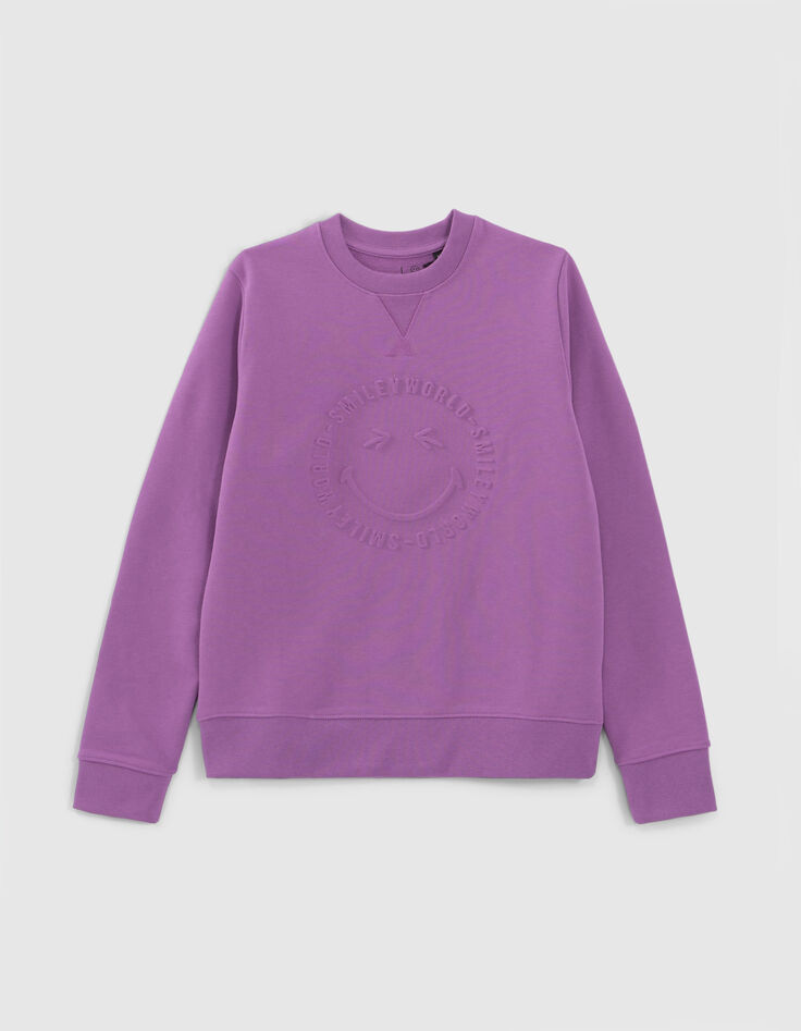 Violet sweater reliëfopdruk SMILEYWORLD jongens-2