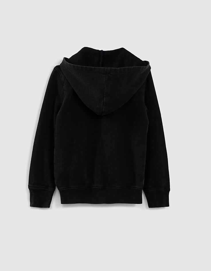 Boys’ black sweatshirt fabric biker-style cardigan-3