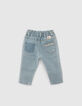 Baby girls’ blue elasticated waist jeans-2