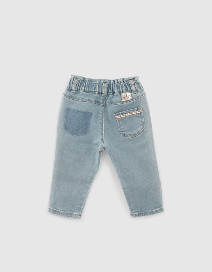 Baby girls’ blue elasticated waist jeans-2