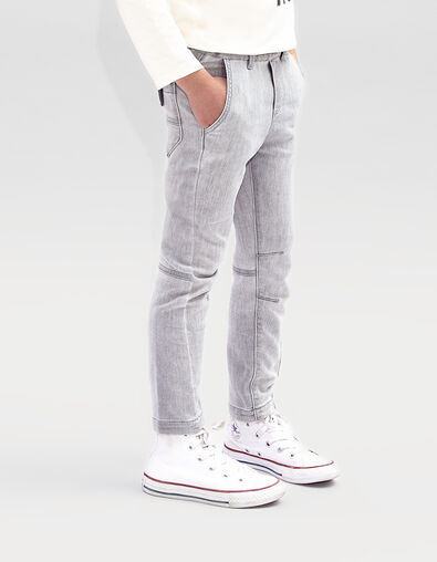 Jean JOGGER gris découpes genoux garçon - IKKS