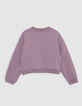 Girl's lilac blue flocked velvet message sweatshirt-4