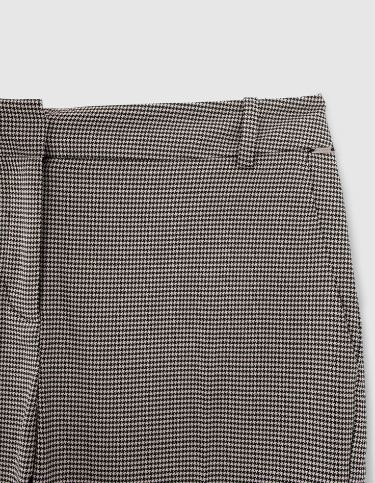 Women’s black houndstooth slim suit trousers-3