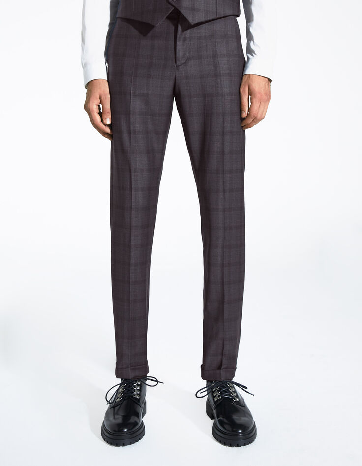 Men’s indigo checked TRAVEL SUIT suit trousers-2