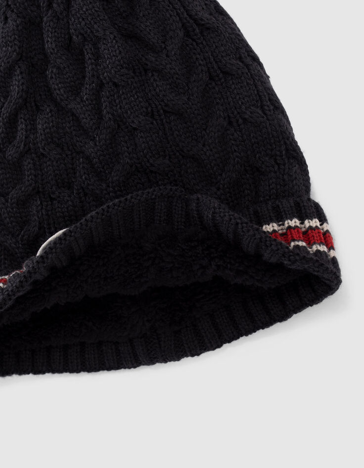 Boys’ dark navy striped knit beanie-4