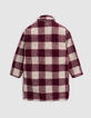 Girl's burgundy wool plaid coat-5