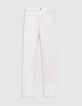 Women's slim white powerstretch braided belt cropped jeans-6