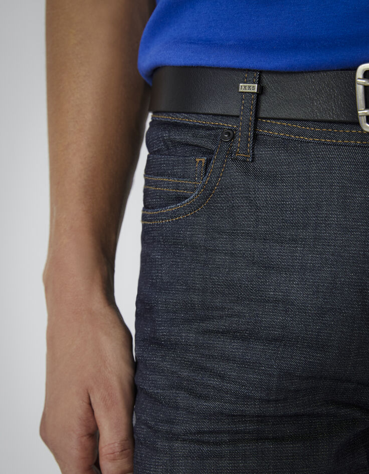 Men's SLIM-fit raw denim jeans-4
