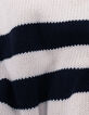 Girl’s organic sailor-stripe sweater, diamante lightning-9